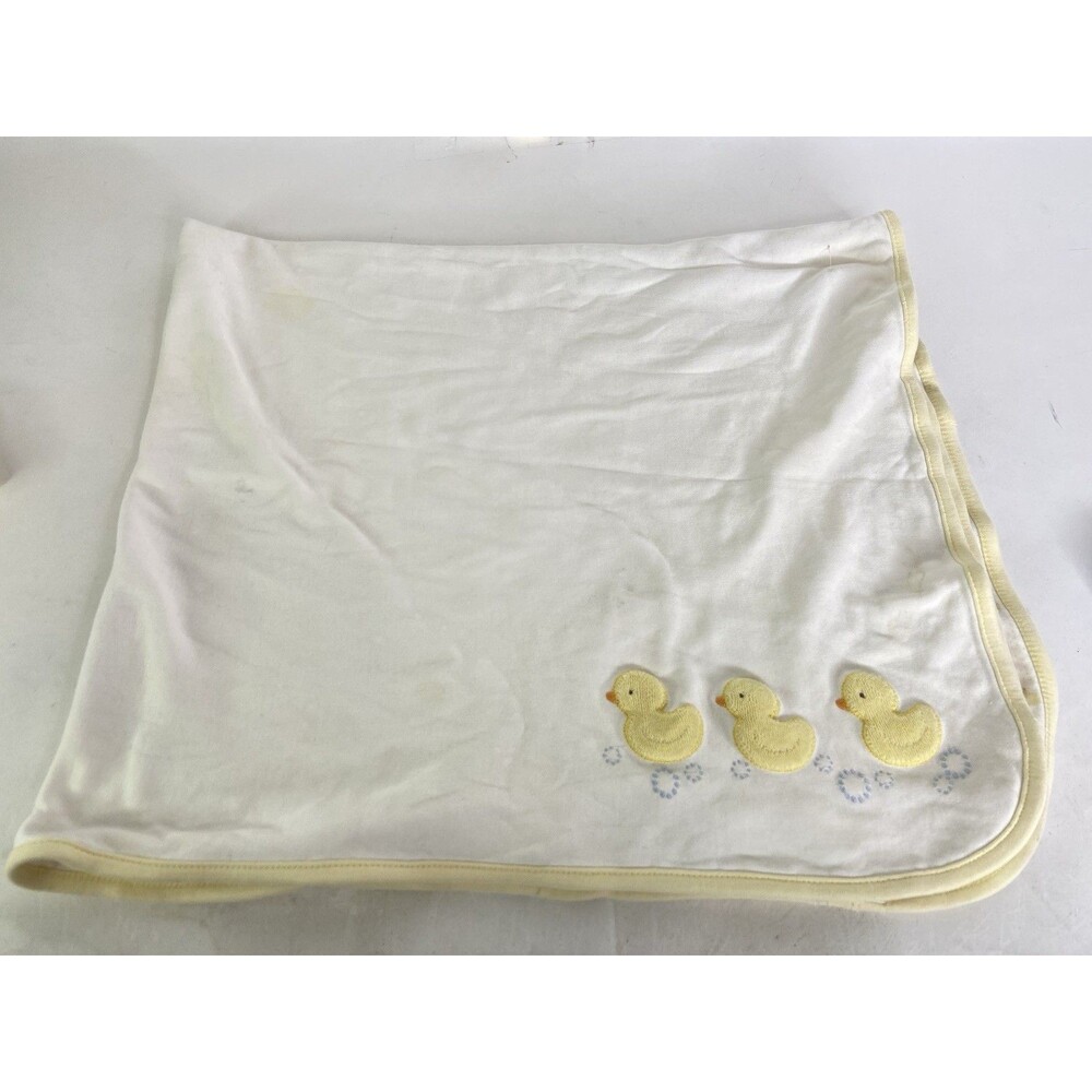 Gymboree Yellow Ducks Ducky 2007 Baby Blanket Cotton FLAWED